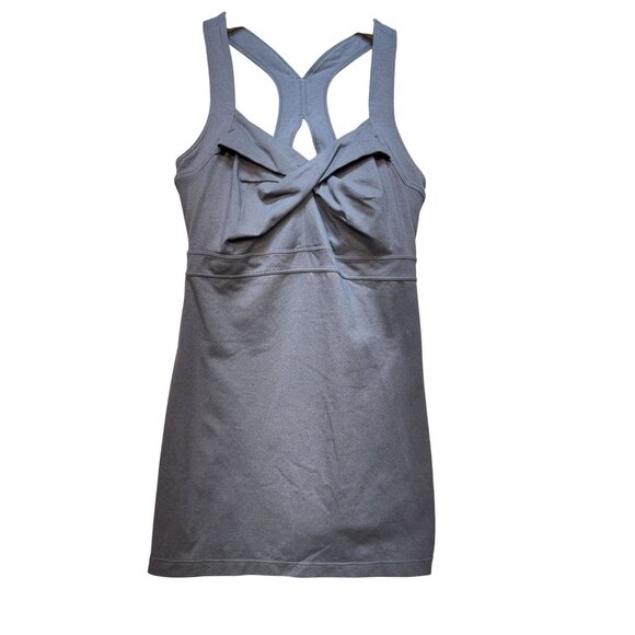 Athleta Womens Jaya Twist Front Athletic Tank Top Size ST Gray Sleeveless Yoga - Picture 1 of 10